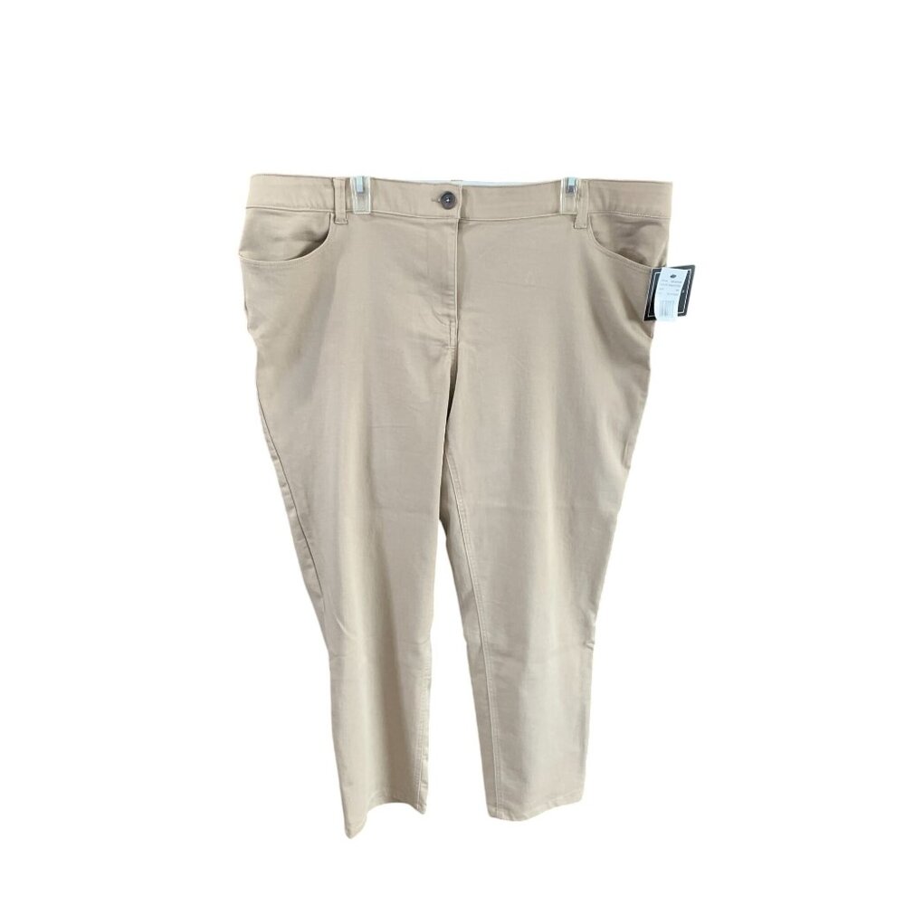 New Ryan Wylde Womens Size 18 W Tan Beige Khaki Chino Casual Pants Cobblestone S